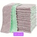 kimteny 10 Pack Kitchen Cloth Dish Towels, Premium Dishcloths, Super Absorbent Coral Velvet Dishtowels, Nonstick Oil Washable Fast Drying (Green-Grey)