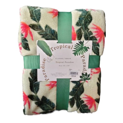 Blanket Flannel Throw Tropical Paradise