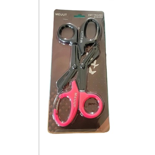 MEUUT 2 Pack EMT Trauma Shears Bandage Scissors Medical Black & Pink NEW