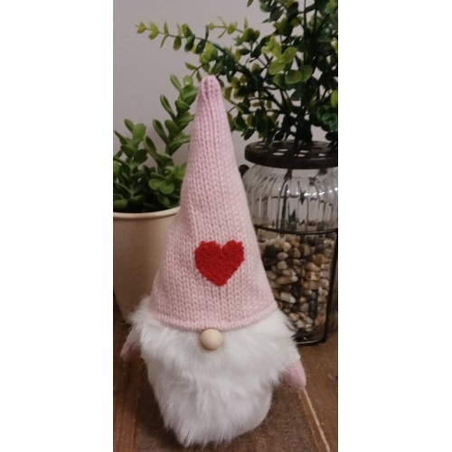 Spritz Valentine's Day Gnome 10" Plush Figurine Pink Hat w/❤️ NEW