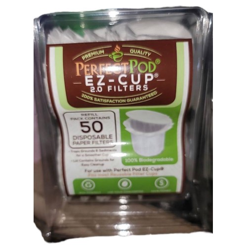 Perfect Pod EZ-Cup 2.0 Disposable Paper Filters With Patented Lid - 50ct