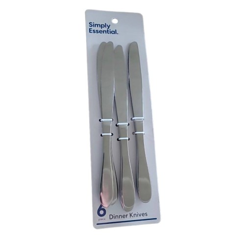 NEW 6 Simply Essential Dinner Knives Bed Bath and Beyond Stainless Steel Knifes