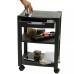 3 Shelf Plastic Printer Cart with Wheels Black - Mind Reader