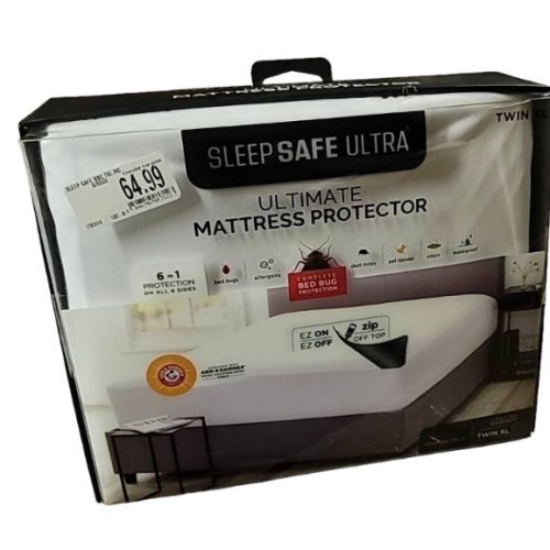 Sleep Safe Ultra Ultimate Mattress Protector Twin XL -Bed Bug Protection Zip Off