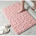 Cobblestone Embossed Bathroom Bath Mat Non-Slip Carpets in Wash Basin Bathtub Side Floor Rug Shower Room Doormat Memory Foam Pad for Bathroom Machine Washable Bath Rugs (Pink, 40*60CM/16*24inch)