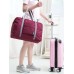 Maroon Red - Large Capacity Foldable Duffle Bag, Lightweight Portable Nylon Travel Bag, Women's Fashion Simple Storage Bag & Luggage Organizer