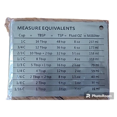 1pc Stainless Steel Fridge Magnet, With Magnetic Scale Plate, Common Unit Conversion Comparison Table 4.3in*3.3in