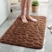 Memory Foam Bath Rug Cobblestone Embossed Bathroom Mat Rapid Water Absorbent And Washable Bath Rugs