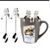  Cartoon Cat Long Handle Stainless Steel Soup Dessert Cake Coffee Spoon Cutlery Cutlery For Children Silver 2pc