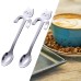  Cartoon Cat Long Handle Stainless Steel Soup Dessert Cake Coffee Spoon Cutlery Cutlery For Children Silver 2pc