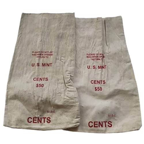 Used Authentic U.S. Mint bank bags