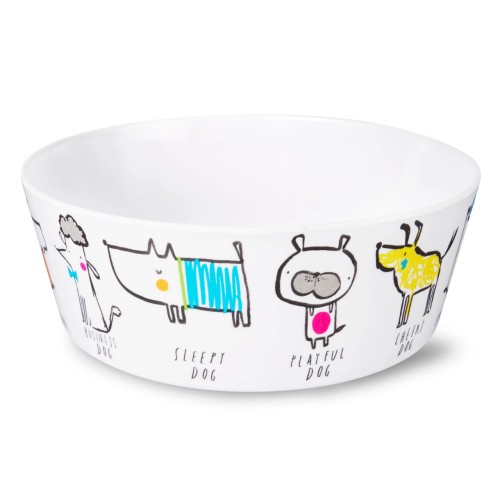 Vibrant Life Plastic Pet Bowl, Dog Characters, Large