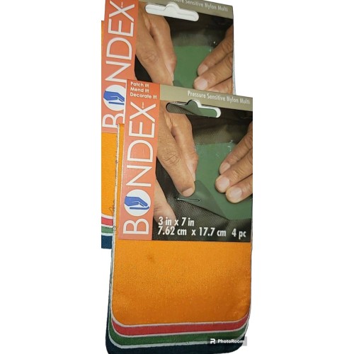 Bondex Nylon Repair Fabric 3"X7" 4/Pkg, Orange, Red, Green & Royal 2 pack