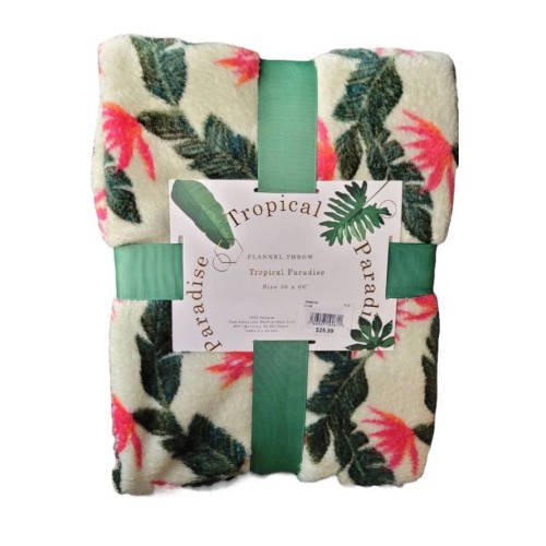 Blanket Flannel Throw Tropical Paradise