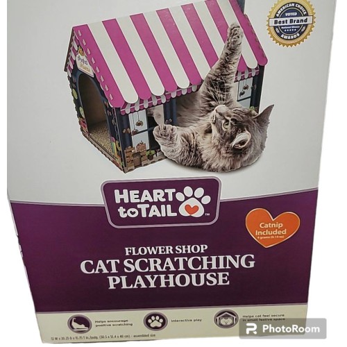 Heart to Tail Cat/Kitten County Fair Scratching Playhouse – Catnip Included 