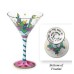 Lisa Frost Collection painted martini glass 