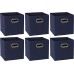 Amazon basics Collapsible Fabric Storage Cubes with oval grommets -6 pack navy