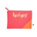 Pencil Case Flat Zip Top I'm Very Busy Coral - Yoobi