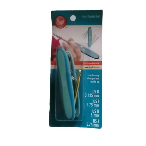 Boye 4-N-1 Crochet Hook Tool, Sizes D, F, H, J, 3396300DFHJ