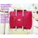 Waterproof Foldable Travel Luggage Clothes Large Capacity Storage Duffel Bag-Rose Red