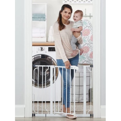 Regalo Easy Step 38.5-Inch Wide Walk Thru Baby Gate, Includes 6-Inch Extension Kit, Pressure Mount Kit, Wall Cups and Mounting Kit