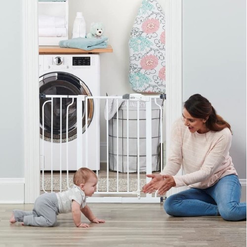 Regalo Easy Step 38.5-Inch Wide Walk Thru Baby Gate, Includes 6-Inch Extension Kit, Pressure Mount Kit, Wall Cups and Mounting Kit