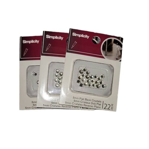 New simplicity flat back 5mm crystals Silver (3 Packs )