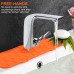 Silicone Faucet Mat Sink Splash Guard Kitchen Faucet Absorbent Mat for Bathroom Water Catcher Mat for Sink Drain Drying Pad Behind Faucet  Orange