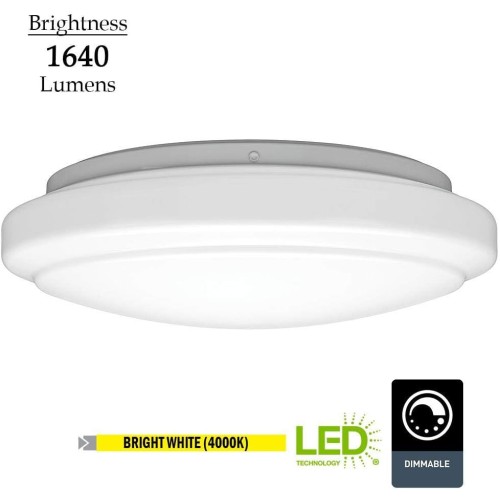 Hampton Bay 16 in. Round Bright/Cool White LED Ceiling Flushmount Light Fixture