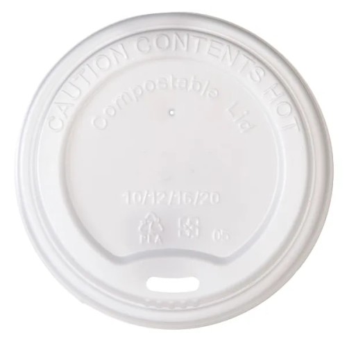 Highmark® ECO Compostable Hot Coffee Cup Lids, White, Pack Of 50