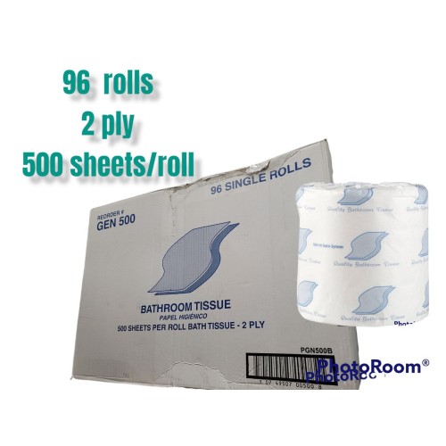 Bath Tissue, 2-Ply, 500 Sheets/Roll, White, 96 Rolls/Case / CASE