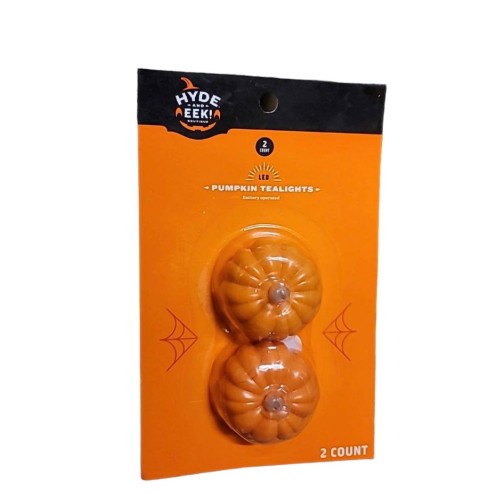 2pk LED Pumpkin Shaped Halloween Tea Lights - Hyde & EEK! Boutique