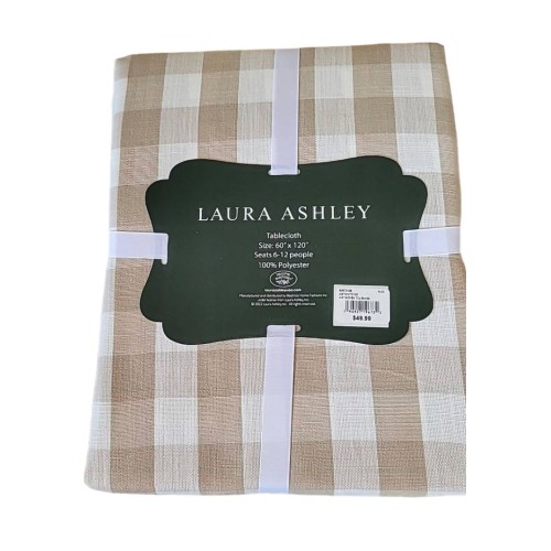 Laura Ashley Tablecloth Heather & Ivory Buffalo Check Tablecloth, 60x120