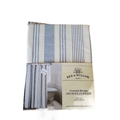 Bee & Willow Extra Long Shower Curtain In Coastal Stripe