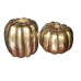 New Set Of 2 Gold Pumpkin Metal Taper Dine Candle Holders Fall Autumn Home Gift