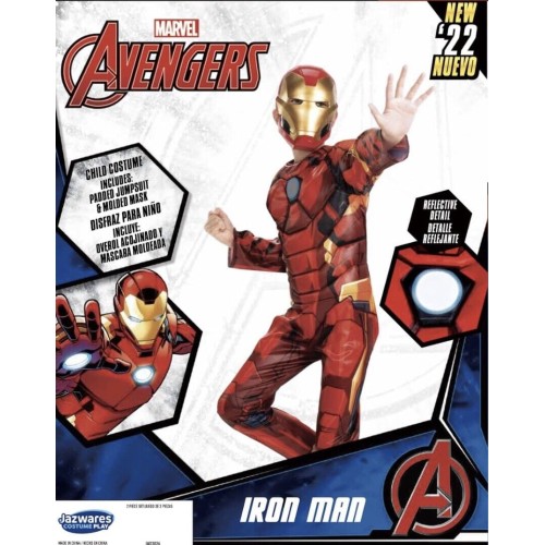 NEW The Avengers Boy’s Iron Man Tony Stark Marvel Comics Costume Size 6/7 S