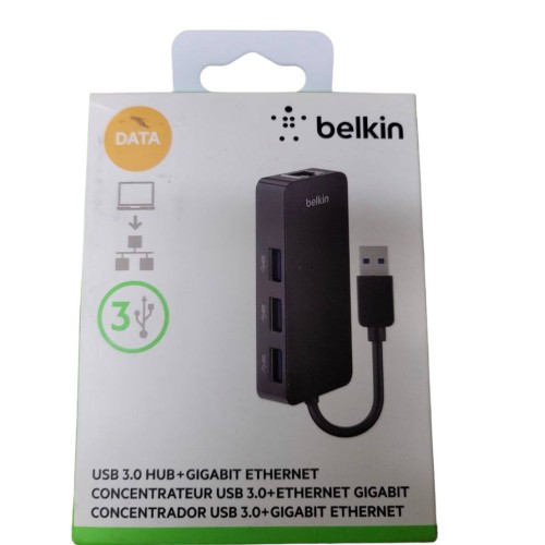 Belkin USB 3.0 Hub with 3 USB Ports & Gigabit Ethernet