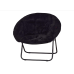 Mainstays Folding Soft Faux Fur Fabric Plush Steel Frame Saucer Chair Black