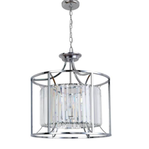 Decor Living Cecilia 4-Light Polished Chrome Cage Chandelier 