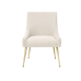 MEXIYA Irina Dining Chairs Beige Easy Clean Velvet Upholstered Side Chair with Brushed Gold Leg