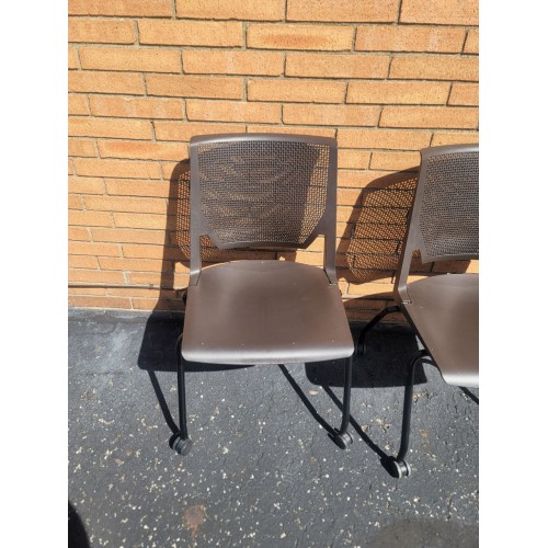 Energy Series Perforated Back Mobile Stack Chair w/o Arms