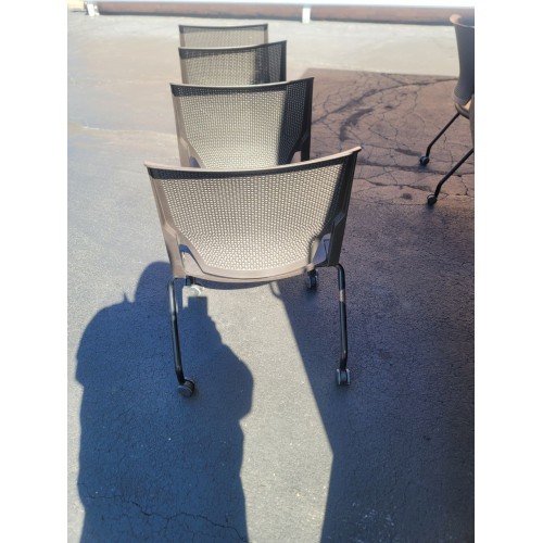 Energy Series Perforated Back Mobile Stack Chair w/o Arms