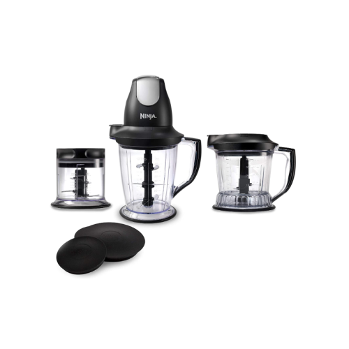 Ninja QB1004 Blender/Food Processor with 450-Watt Base, 48oz Pitcher, 16oz Chopper Bowl, and 40oz Processor Bowl for Shakes, Smoothies, and Meal Prep