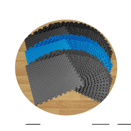 BALANCEFROM PUZZLE EXERCISE MAT WITH EVA FOAM INTERLOCKING TILES - 1/2" THICK 24 SQUARE FEET - BLACK