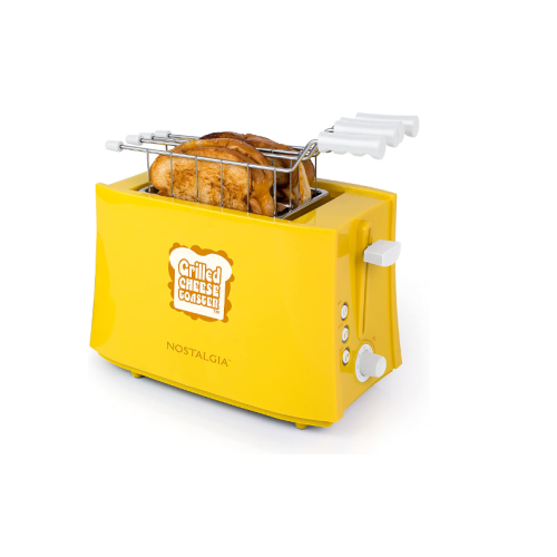 Nostalgia TCS2 Grilled Cheese Toaster with Easy-Clean Toaster Baskets and Adjustable Toasting Dial