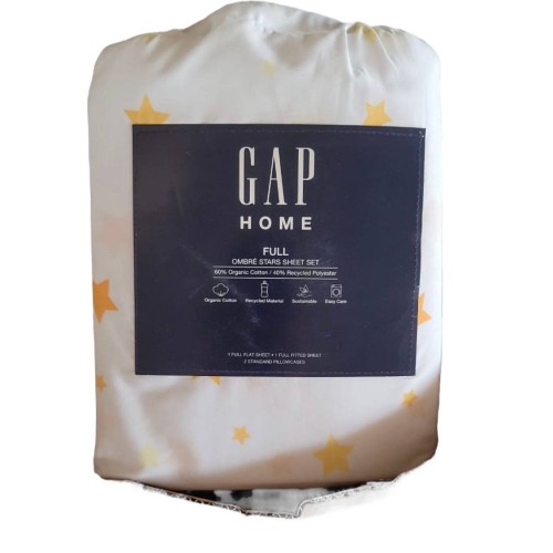 Gap Home Kids Ombre Stars Organic Cotton Blend Sheet Set, Full, Yellow, 4-Pieces