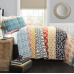 Bohemian Stripe Quilt Turquoise/Orange 3Pc Set Full/ King - Lush Decor C43134P15-000