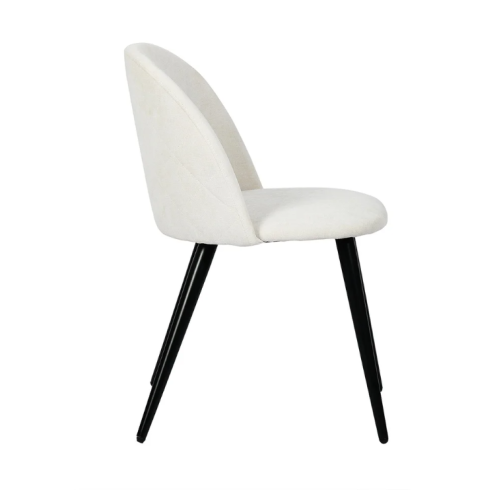 Carson Carrington Mid-Century Modern Velvet Dining Chair Set of 2 - Cream Fabric/Black