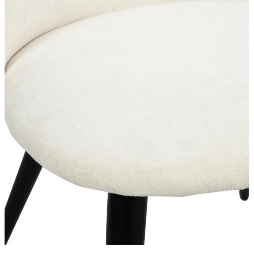 Carson Carrington Mid-Century Modern Velvet Dining Chair Set of 2 - Cream Fabric/Black