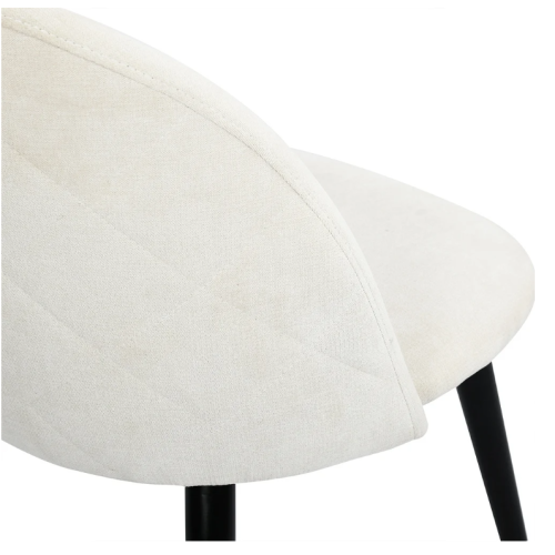 Carson Carrington Mid-Century Modern Velvet Dining Chair Set of 2 - Cream Fabric/Black